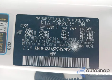 2023 Kia Seltos S из США, поврежденный, VIN KNDEU2AA5P7457918